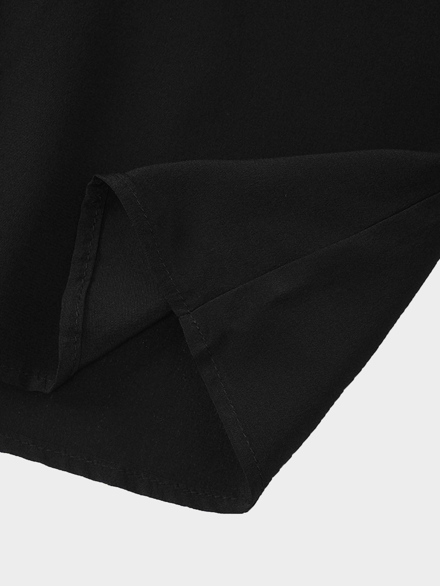 Silk Cape Blouse-Black-4