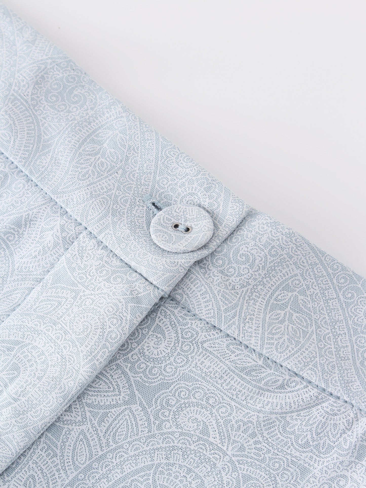 Pattern A-Line Seamed Skirt-Light Blue Paisley-4