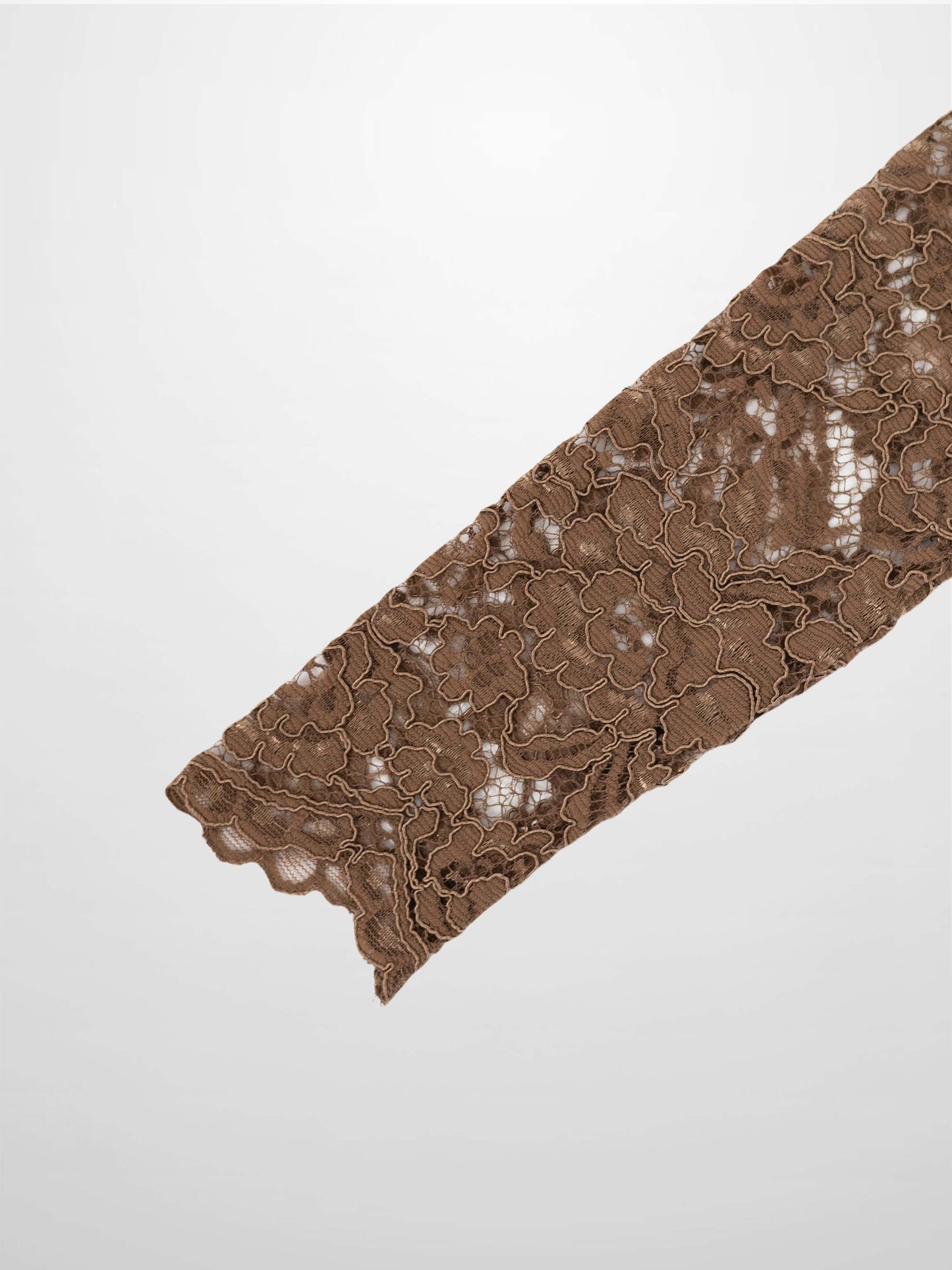 Lace Button Down Cardigan Top-Brown-4