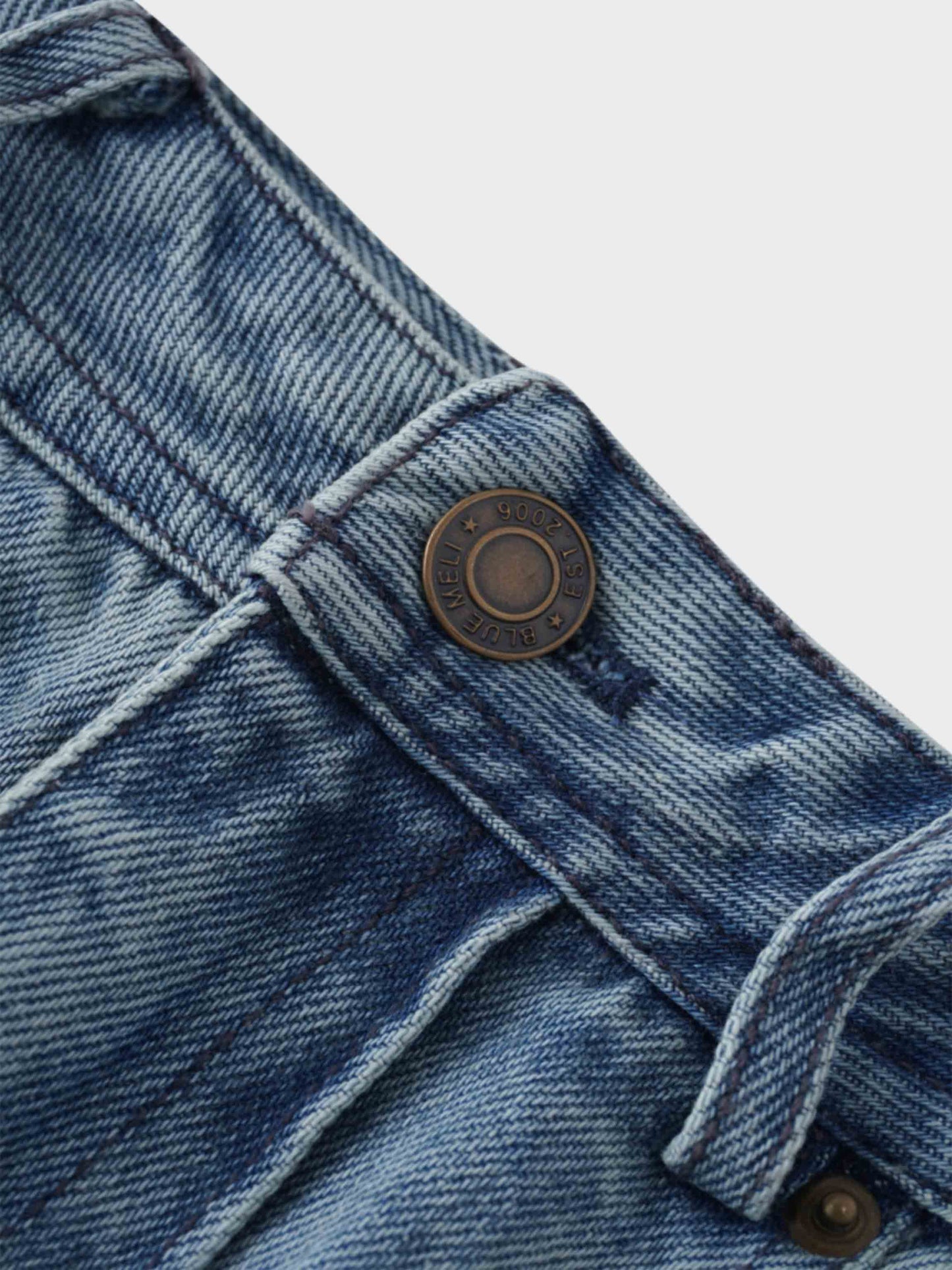 Denim Seamed Skirt-Blue Wash-4