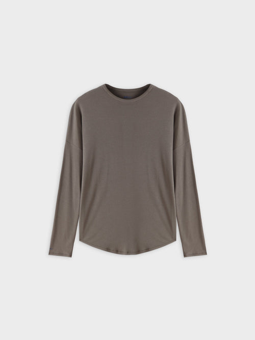 Ribbed Swing Tee-Olive-0