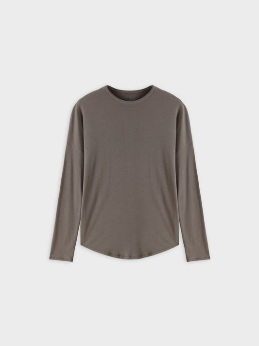 Ribbed Swing Tee-Olive-0
