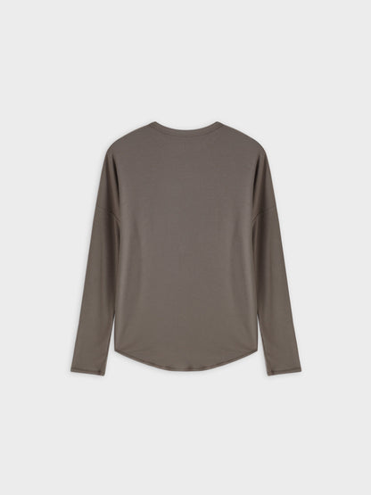 Ribbed Swing Tee-Olive-1