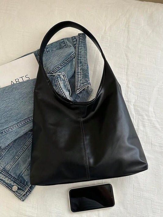 Solid Color Underarm Tote Bag