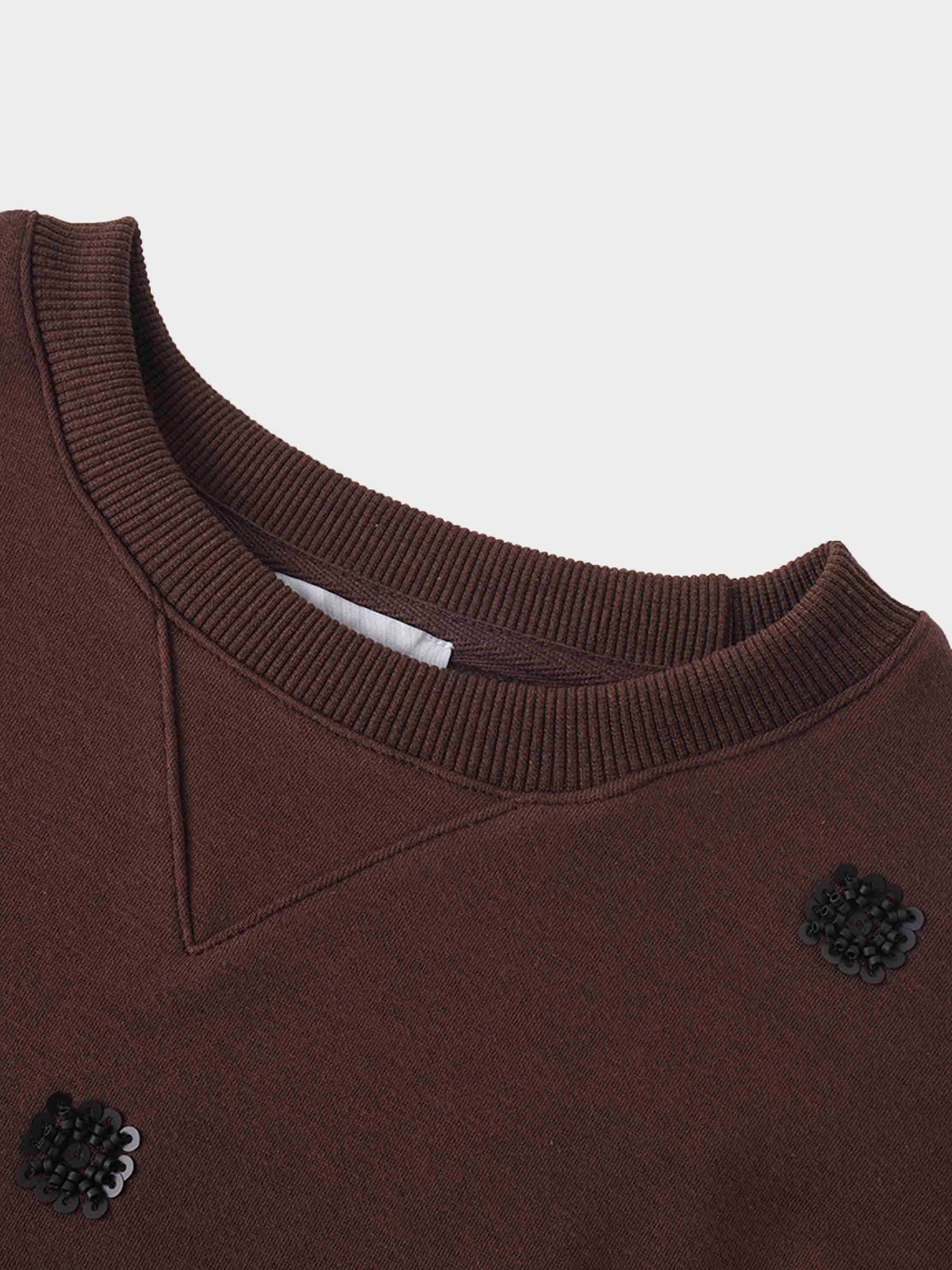 Embellished Sweatshirt-Brown/Black-2