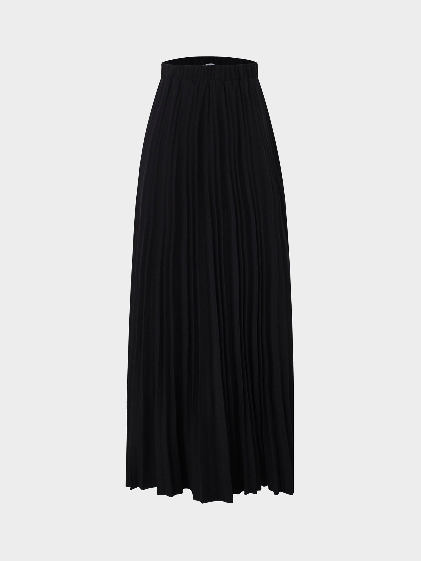 Wool Blend Pleated Skirt-Black-0