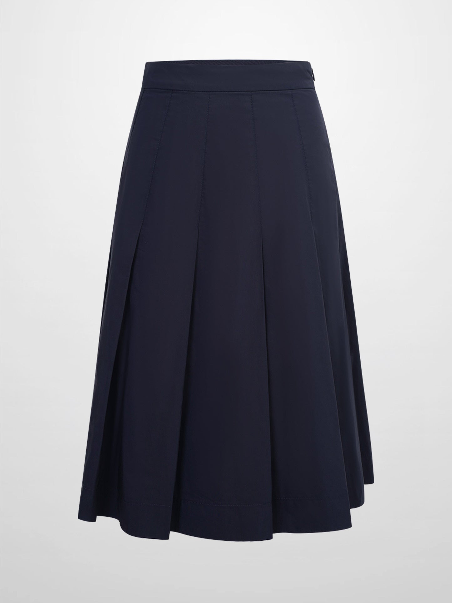 Taffeta Pleat Skirt 26"-Navy-0