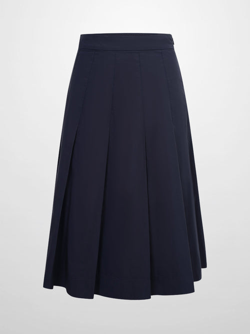 Taffeta Pleat Skirt 26"-Navy-0