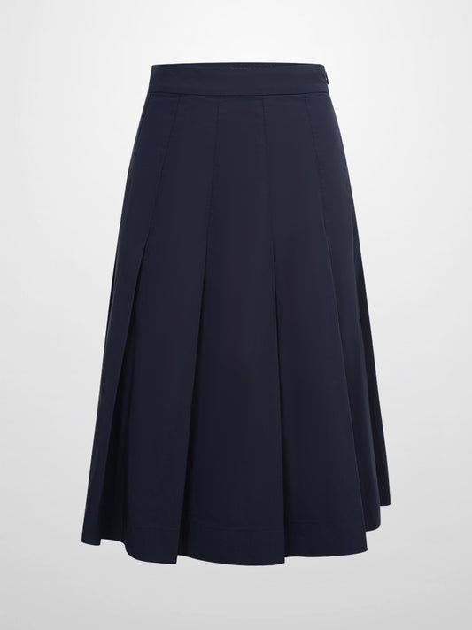 Taffeta Pleat Skirt 26"-Navy-0