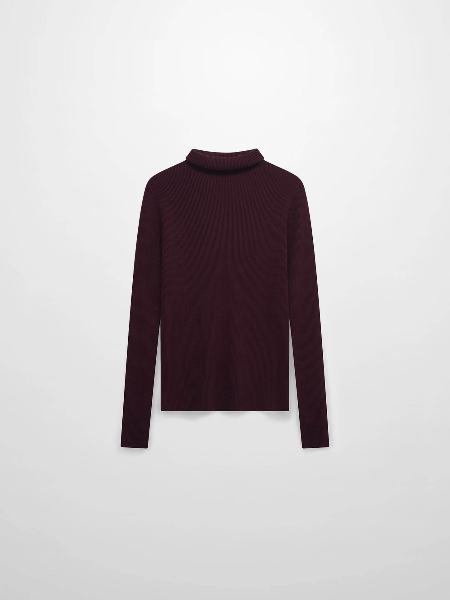 Knit Ribbed Turtleneck-Eggplant-1