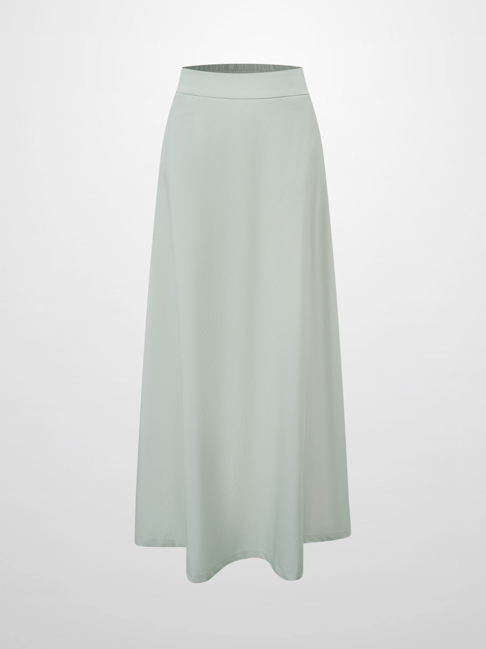 Elastic Back Maxi Cotton Blend Skirt-Dusty Mint-1