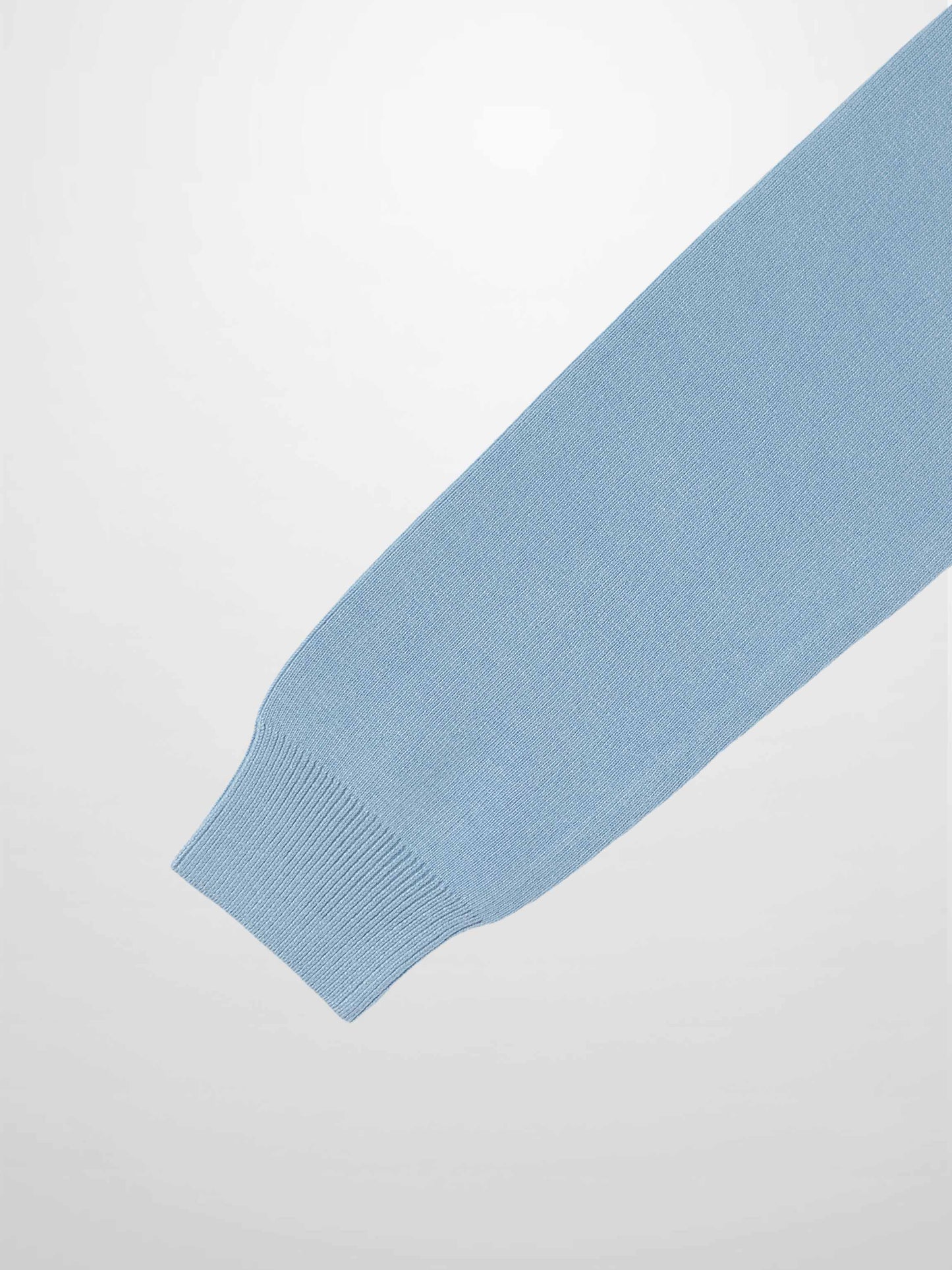 Mock Neck Thin Knit Sweater-Light Blue-3
