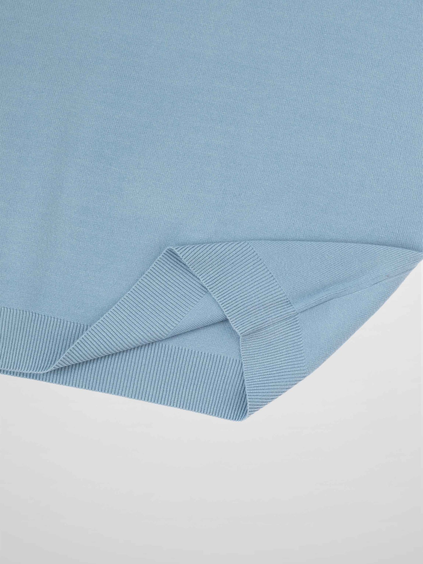 Mock Neck Thin Knit Sweater-Light Blue-4