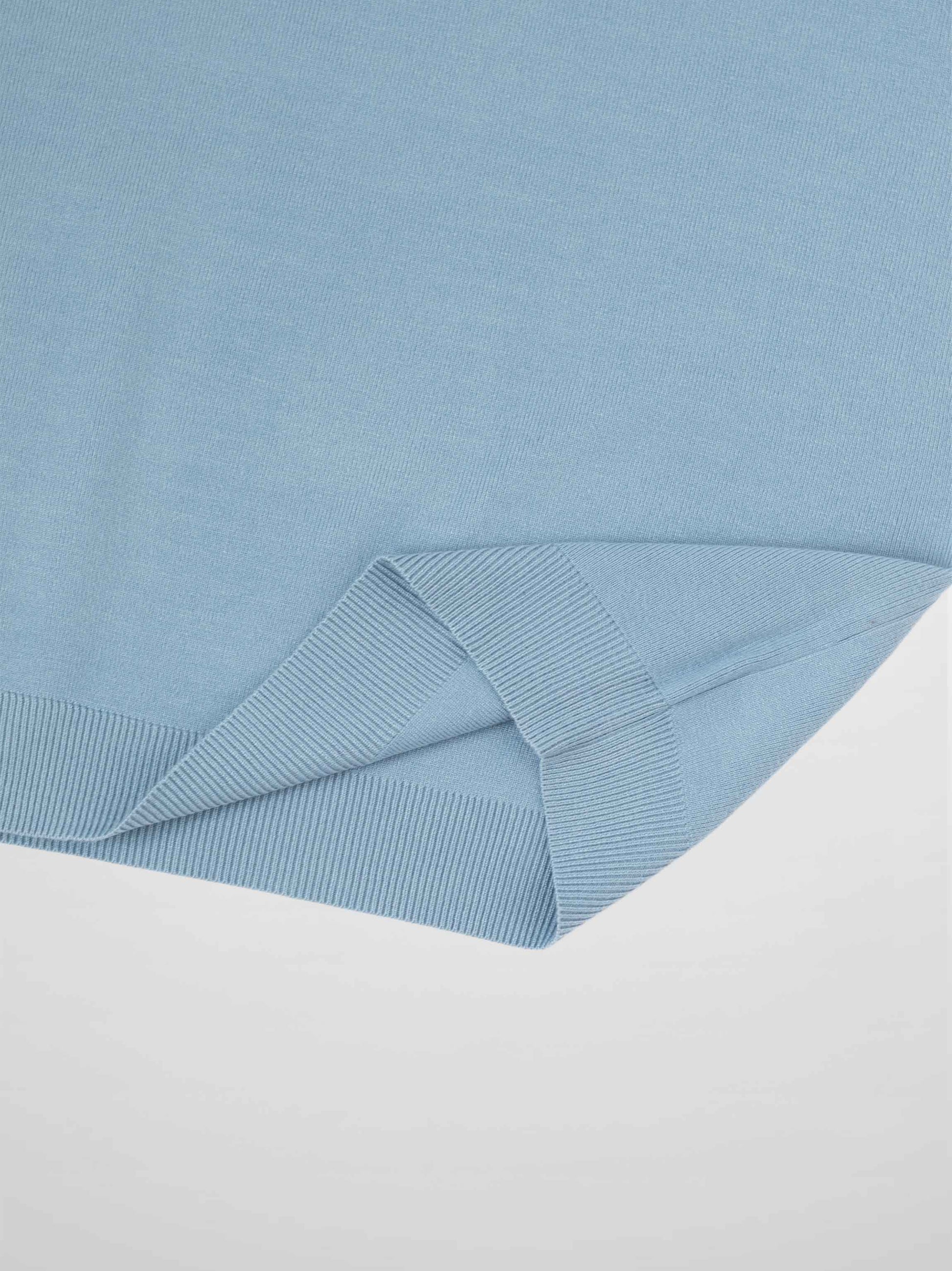 Mock Neck Thin Knit Sweater-Light Blue-4