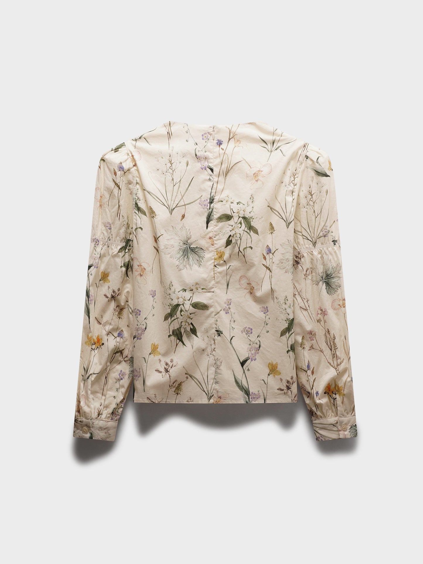 High V Puff Sleeve Top-Vintage Floral-3