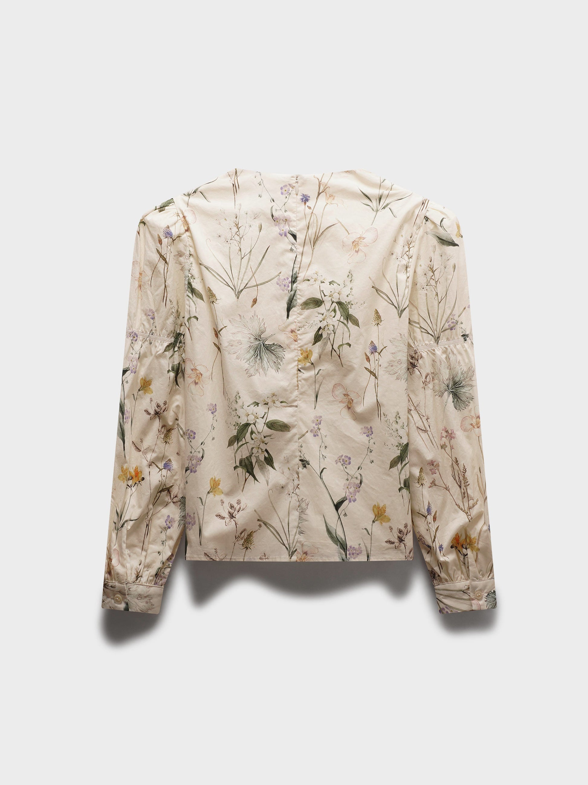 High V Puff Sleeve Top-Vintage Floral-3