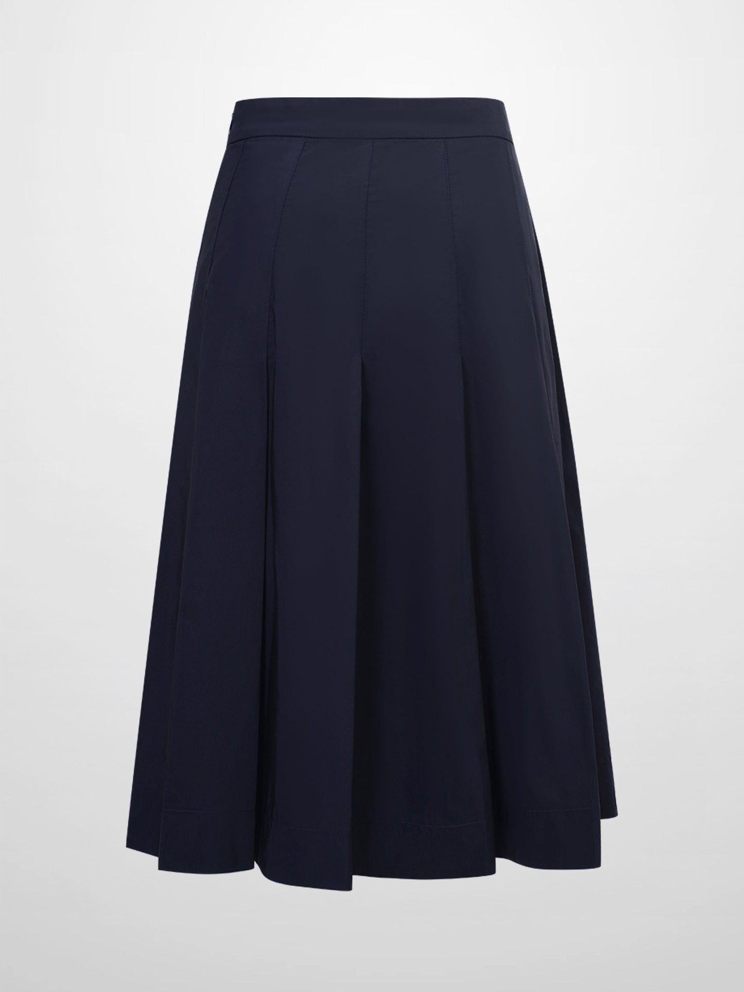 Taffeta Pleat Skirt 26"-Navy-1