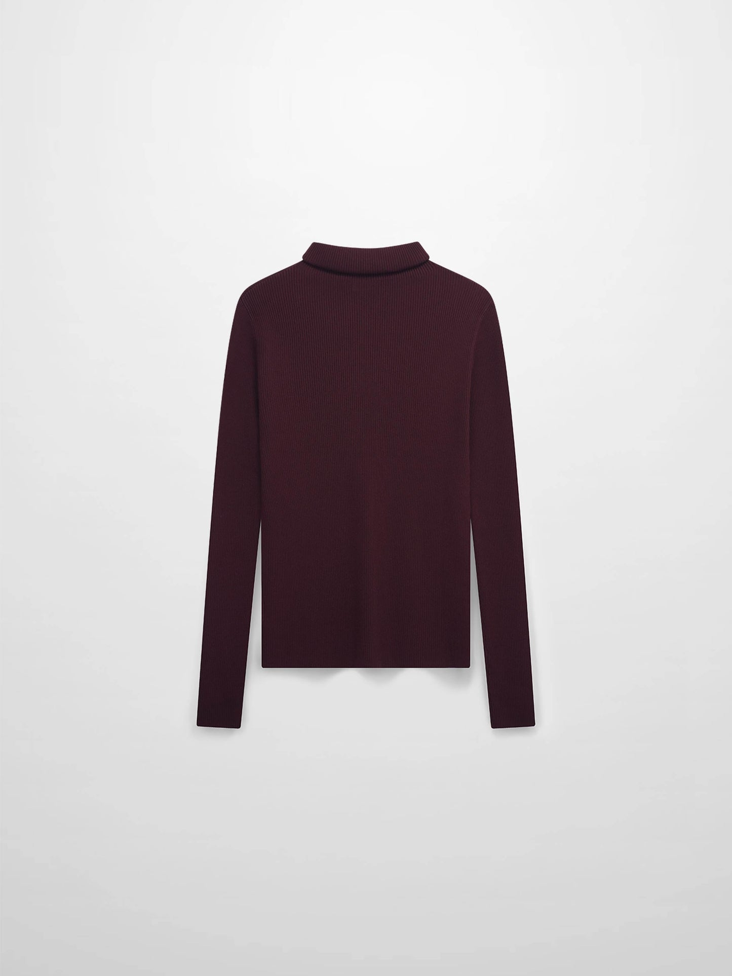 Knit Ribbed Turtleneck-Eggplant-2