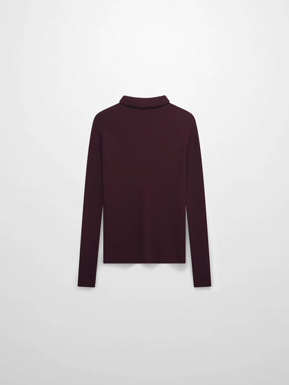 Knit Ribbed Turtleneck-Eggplant-2
