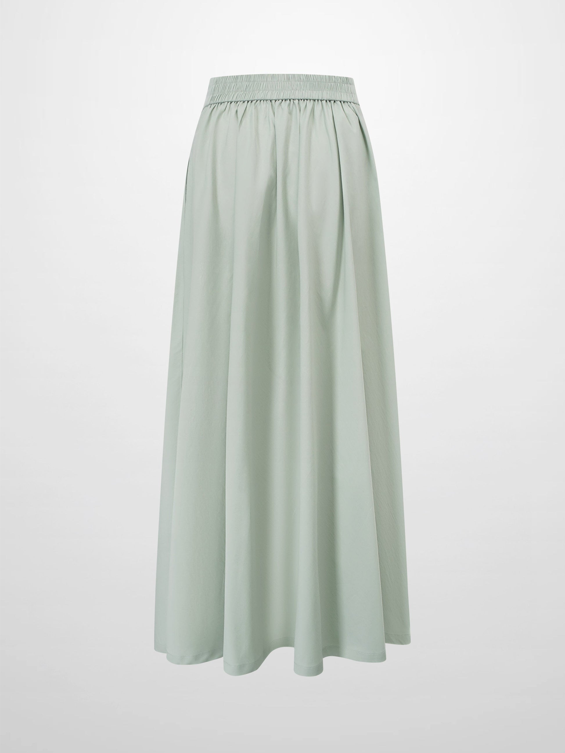 Elastic Back Maxi Cotton Blend Skirt-Dusty Mint-2