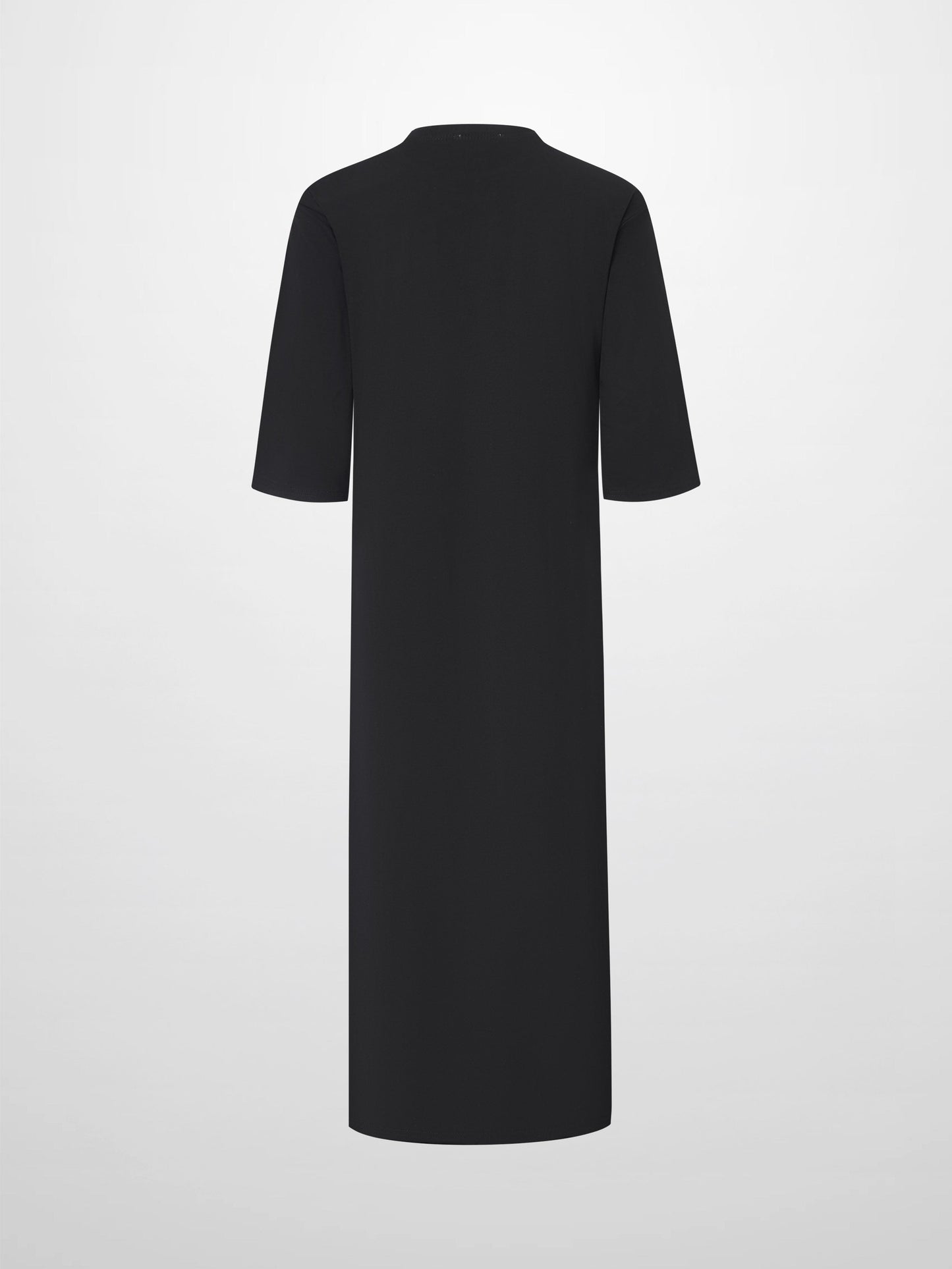 Maxi T-Shirt Dress-Black/White Palm-3