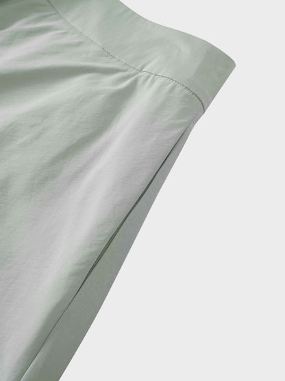 Elastic Back Maxi Cotton Blend Skirt-Dusty Mint-4