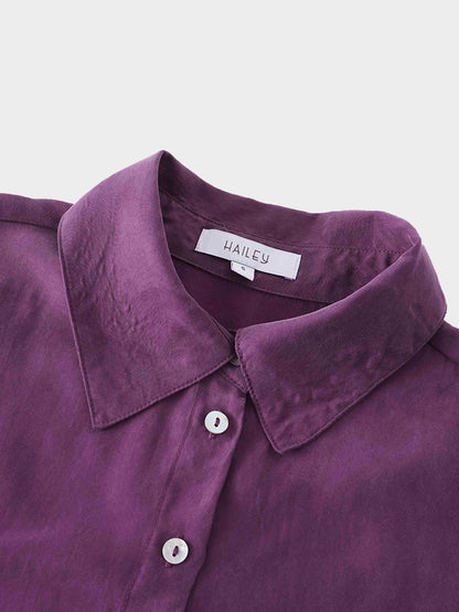 Cupro Blouse-Eggplant-2