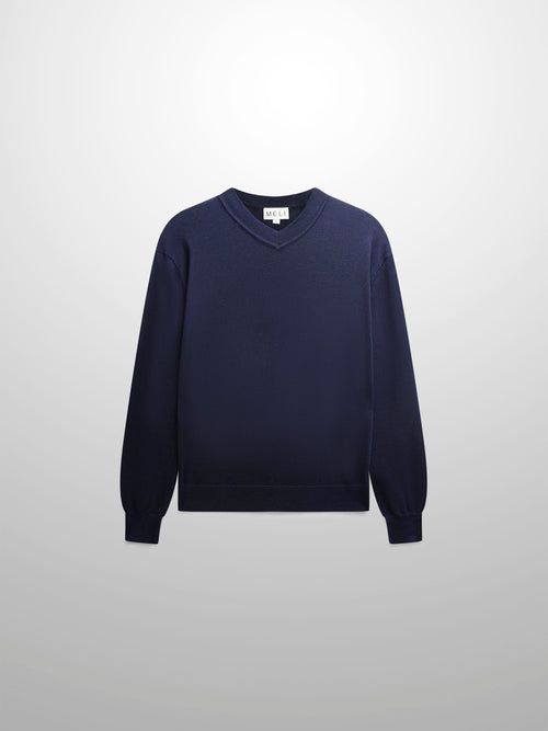 High V Lightweight Sweater-Navy-0