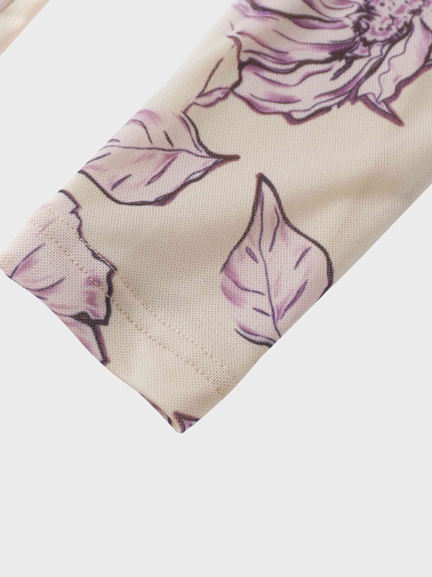 Mesh Crew Neck Print Top-Lavender Floral-4