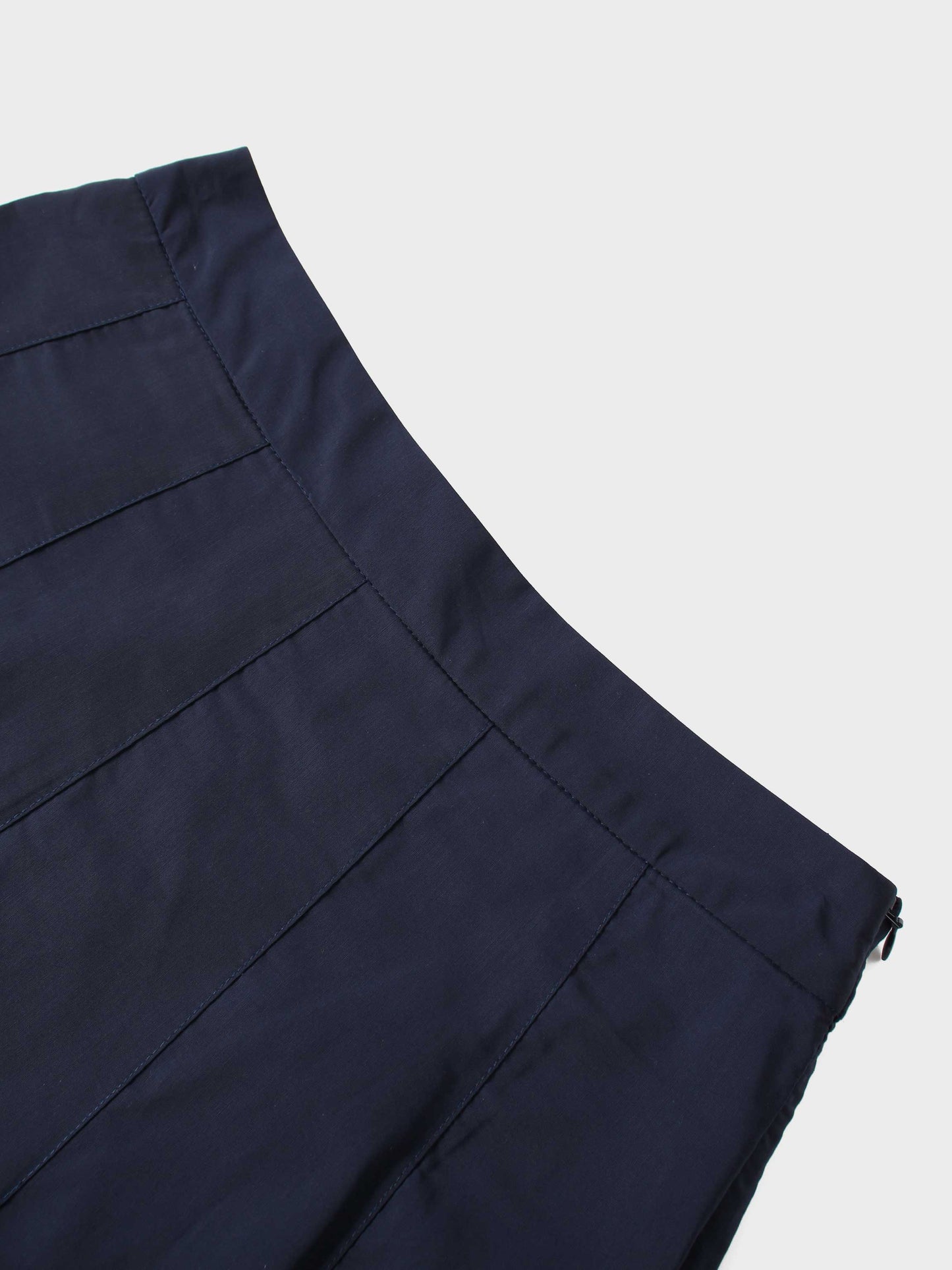 Taffeta Pleat Skirt 26"-Navy-2