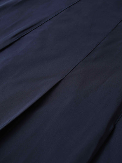 Taffeta Pleat Skirt 26"-Navy-3