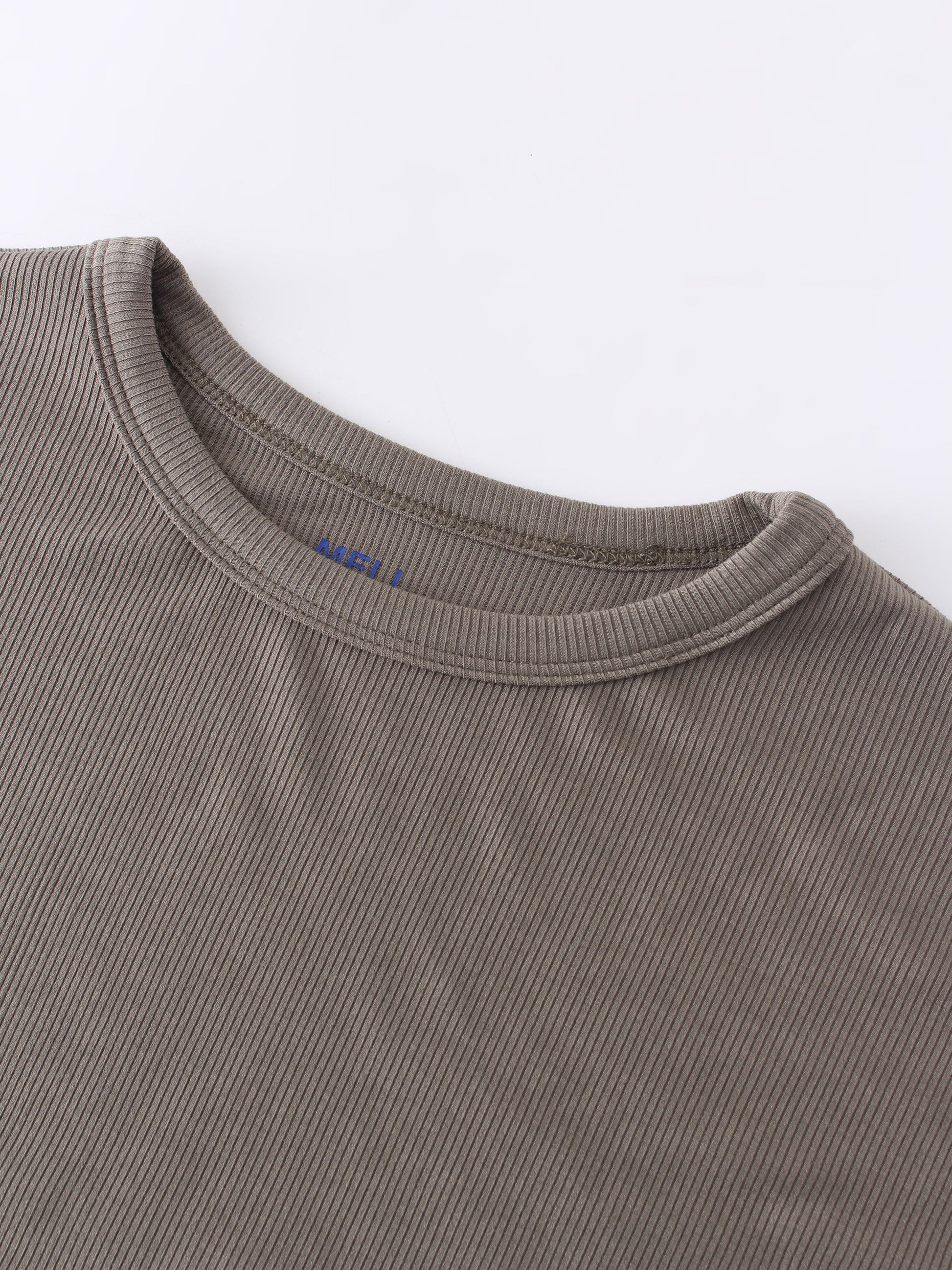 Ribbed Swing Tee-Olive-2