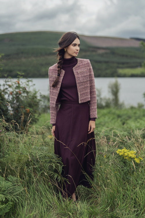 Knit Ribbed Turtleneck-Eggplant-0